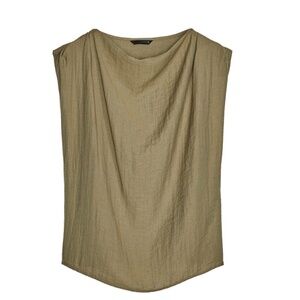 Zara dark khaki/olive sleeveless blouse